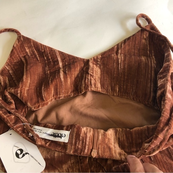 Elodie Velvet V-Neck Spaghetti Strap Cami Mini Dress Size S - Picture 8 of 12